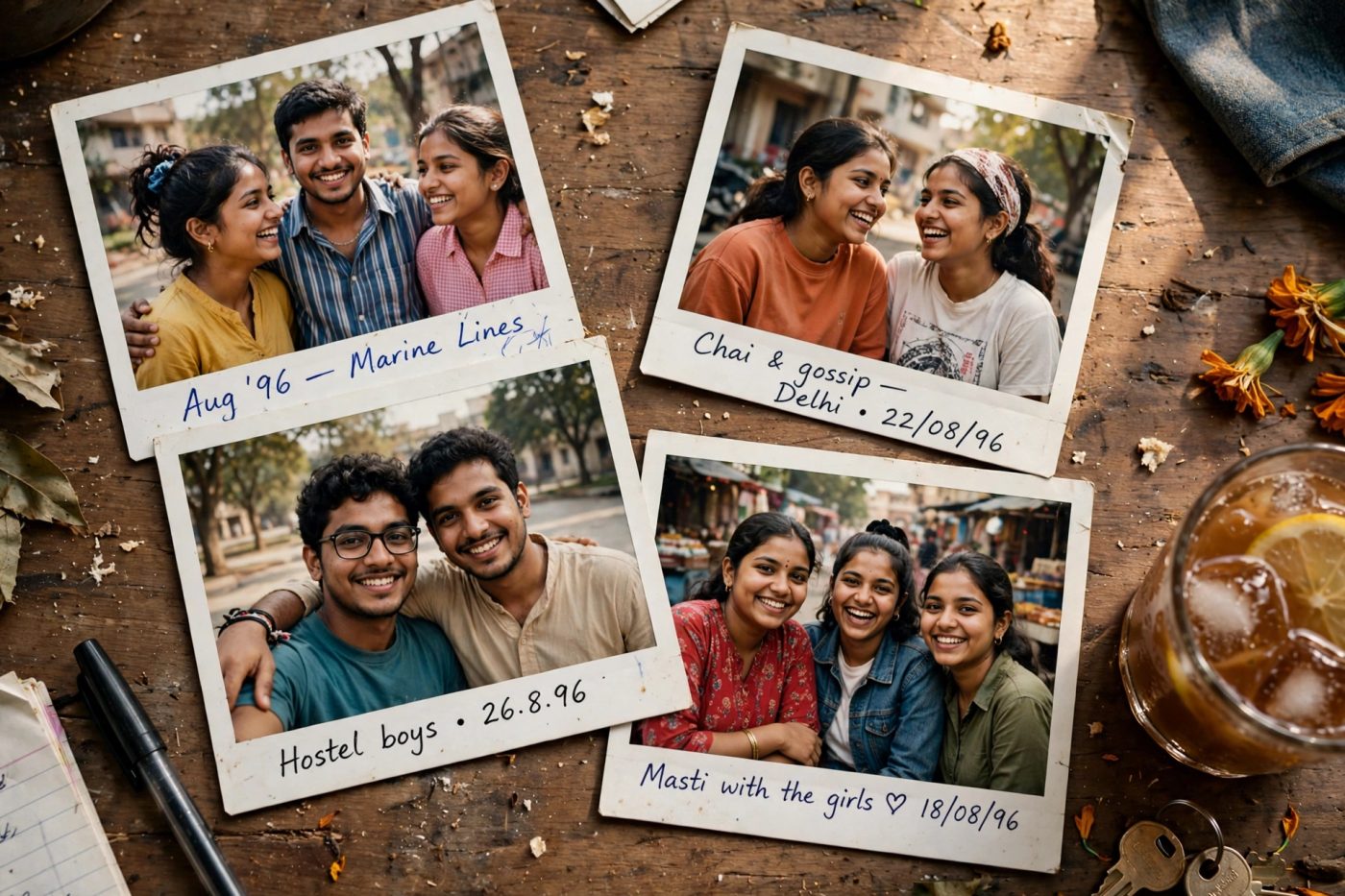 90s Polaroid Photo Prompt: Gemini Mein Friends Collage Banayein