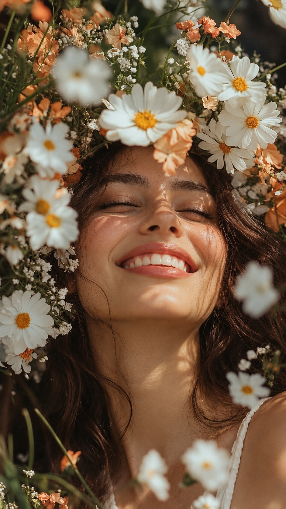 AI-generated fictional adult model: Sunlit Daisy Smile