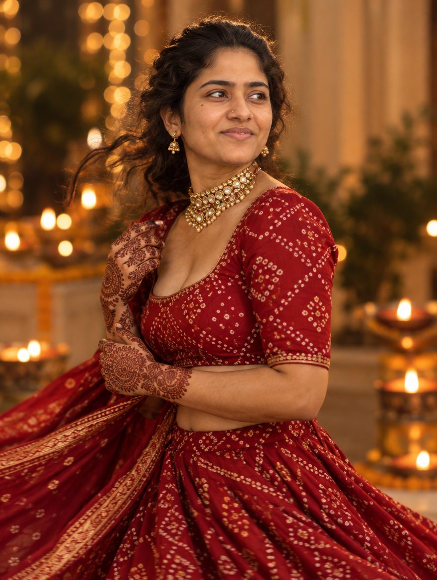 Navratri Mehndi Aur Jewellery Close Up AI Photo Prompts 2026