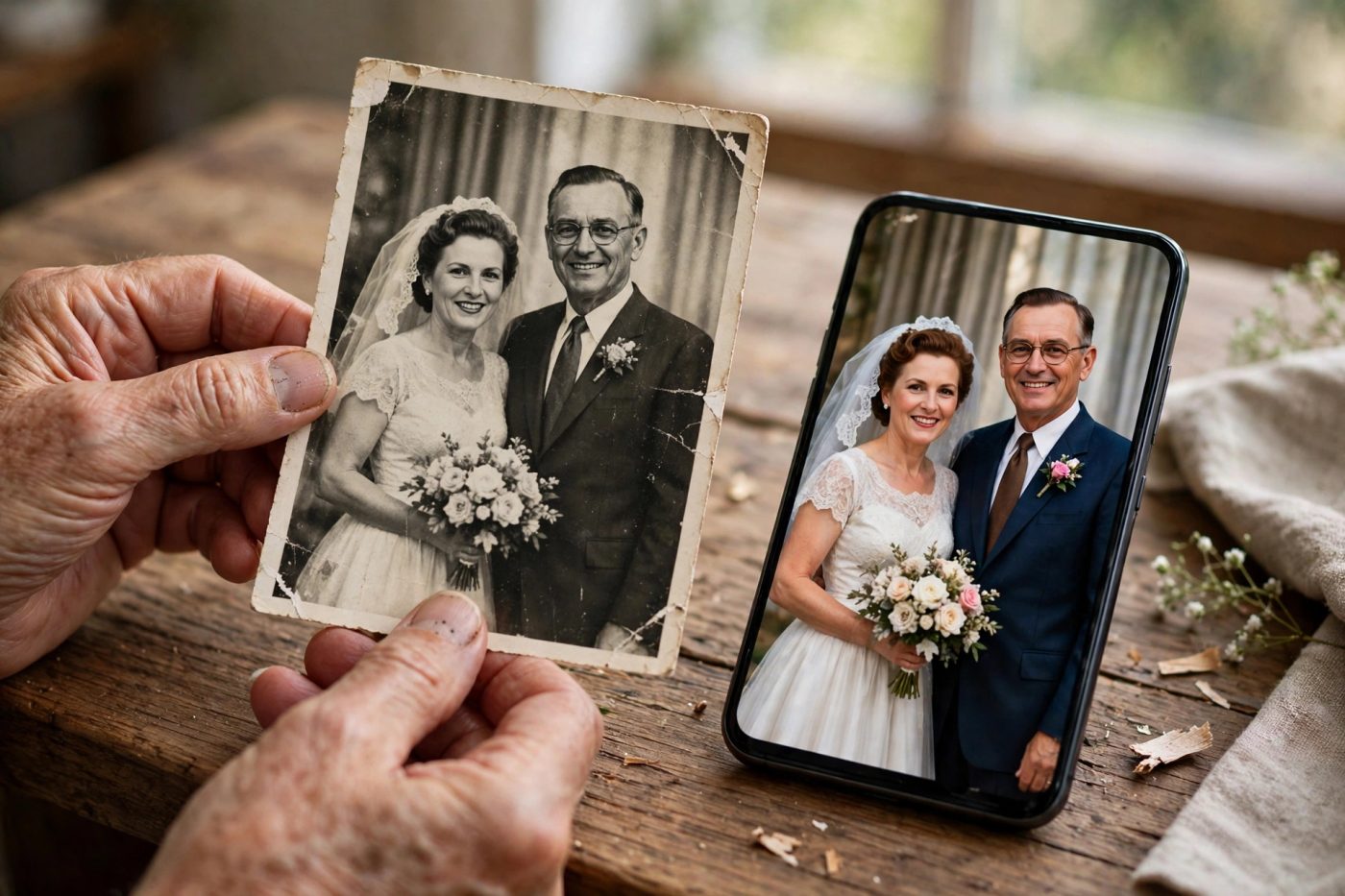 Purani Wedding Photo Restore Karein: Gemini AI Prompt